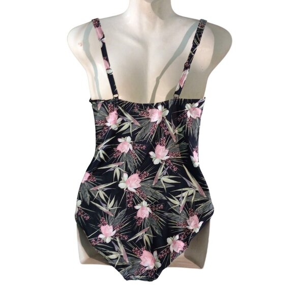Niptuck Floral Print One-Piece Swimsuit US Sz 8 Multi-Fit Cup Adjustable - Picture 3 of 6